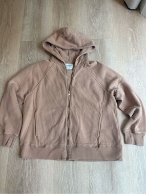 Abercrombie & Fitch Soft A&F Max Essentials Tan Zip-Up Hoodie